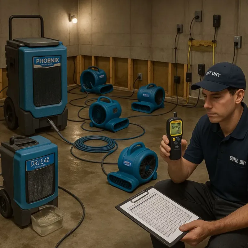 Structural Drying and Dehumidification process in West Haven, CT